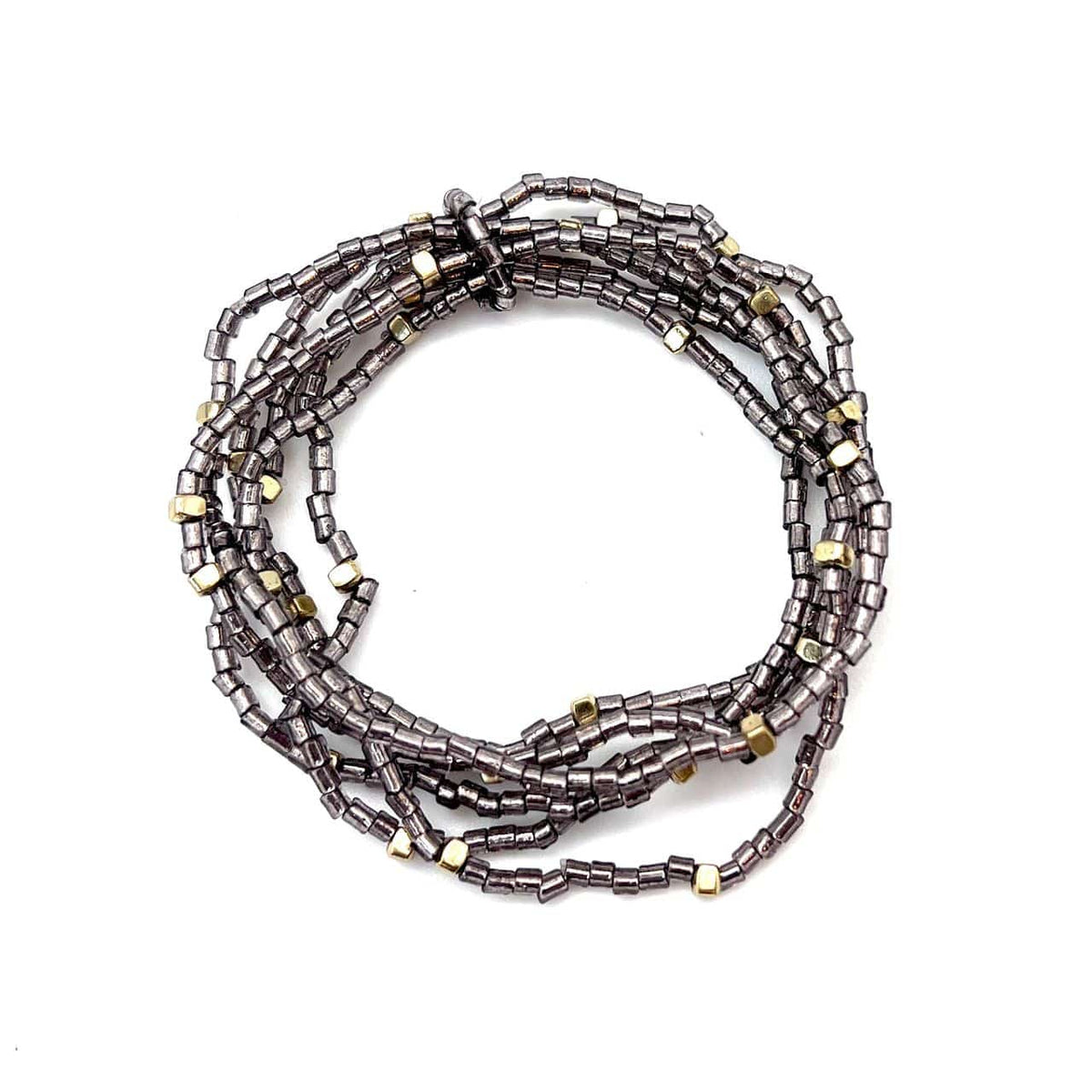 Anju Jewelry Seed-Bead Stretchy Bunch Bracelets – Smoky Silver - Little Miss Muffin Children & Home