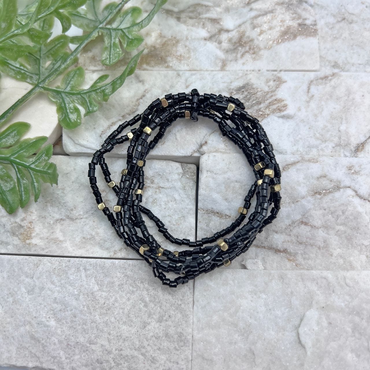 Anju Jewelry Seed-Bead Stretchy Bunch Bracelets – Lush Onyx - Little Miss Muffin Children & Home