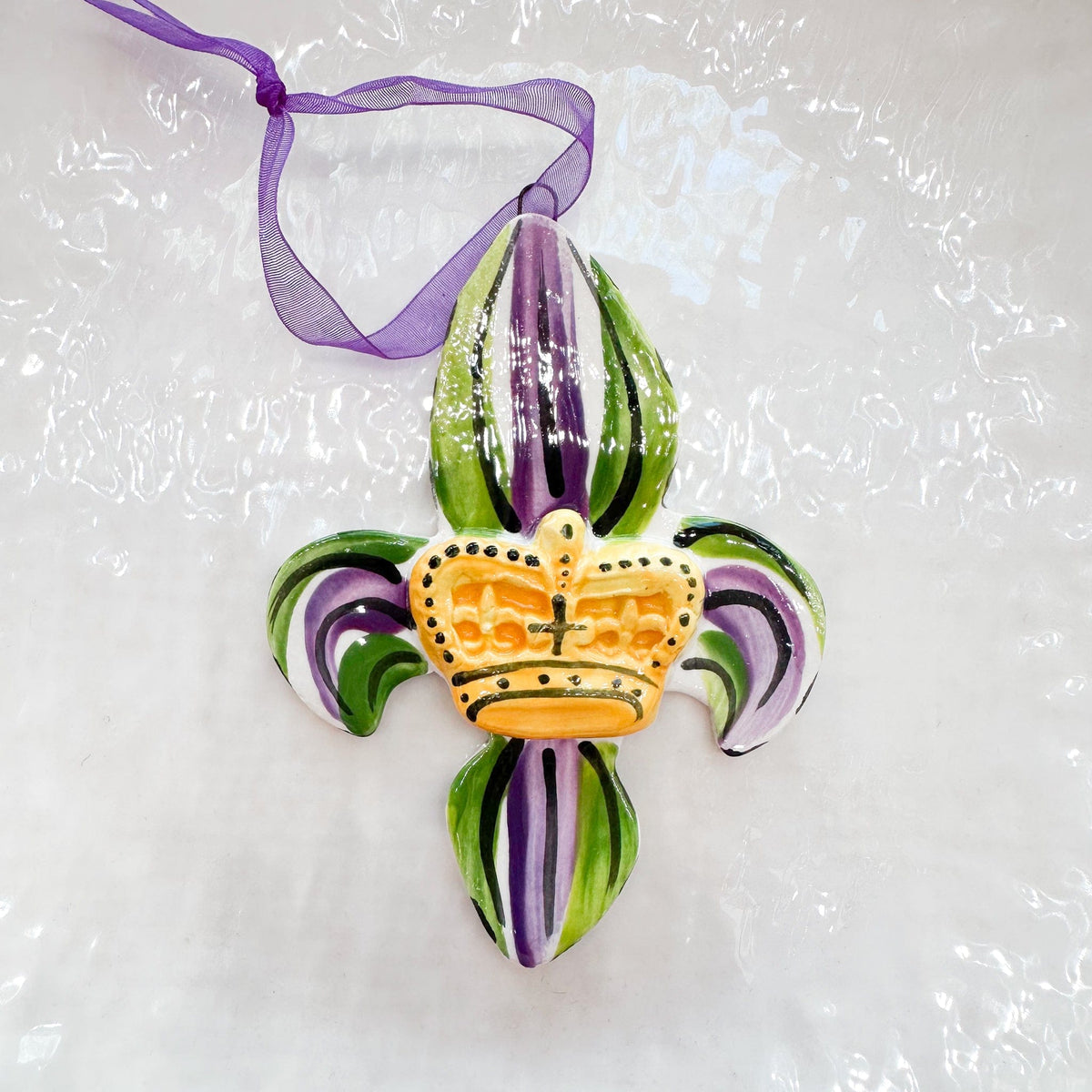 Fleur De Lis with Crown Ornament