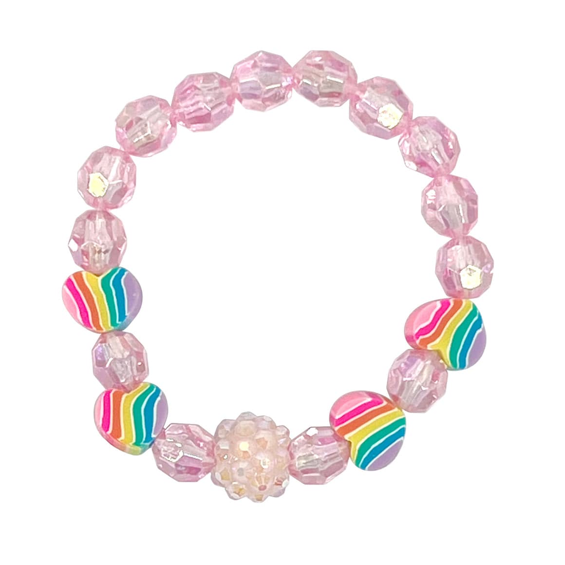 Pink Poppy Rainbow Love Heart Bracelet - Little Miss Muffin Children & Home