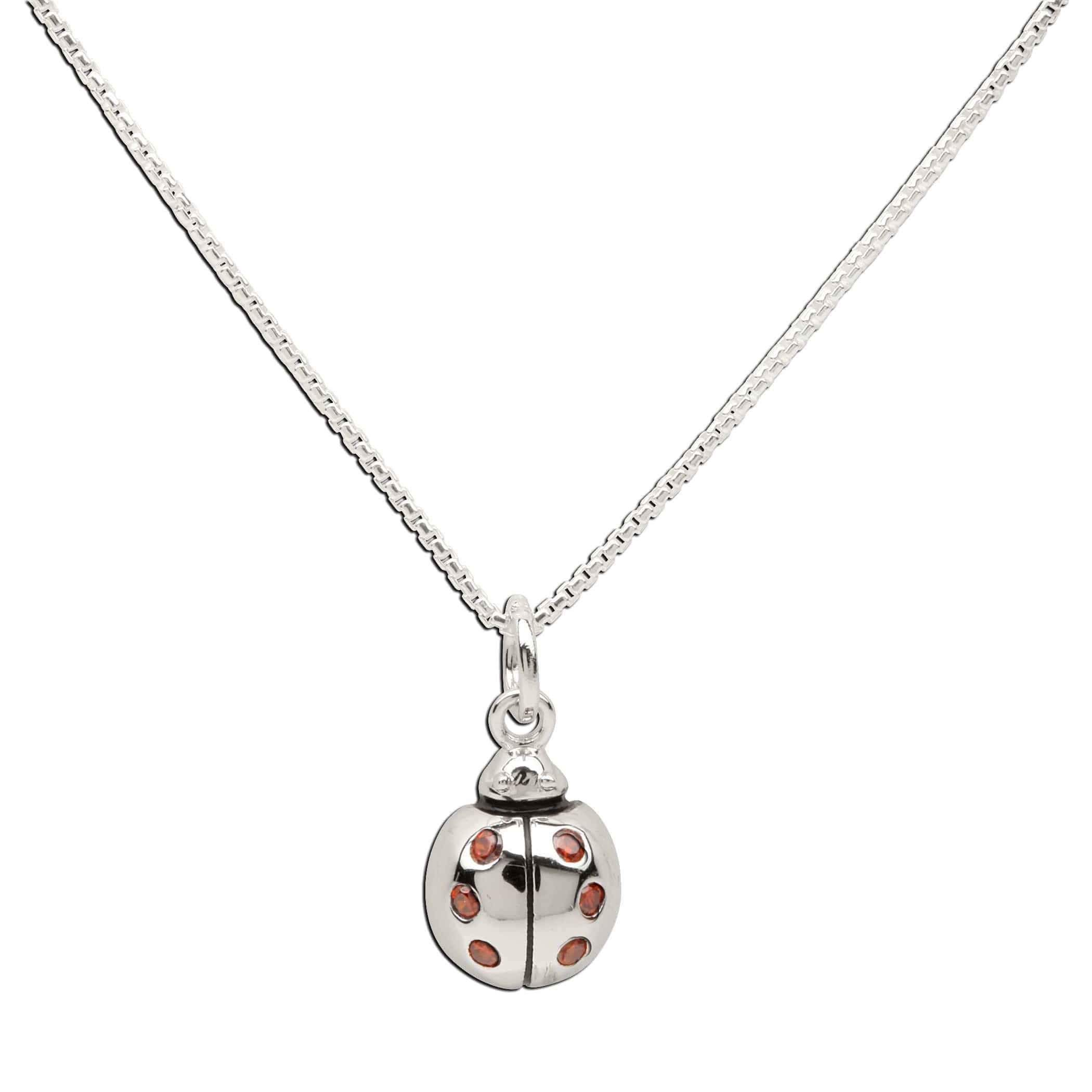sterling silver girls ladybug necklace charm