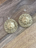 Carol Cassisa Joli Mike Earrings (Tiger on Disk)