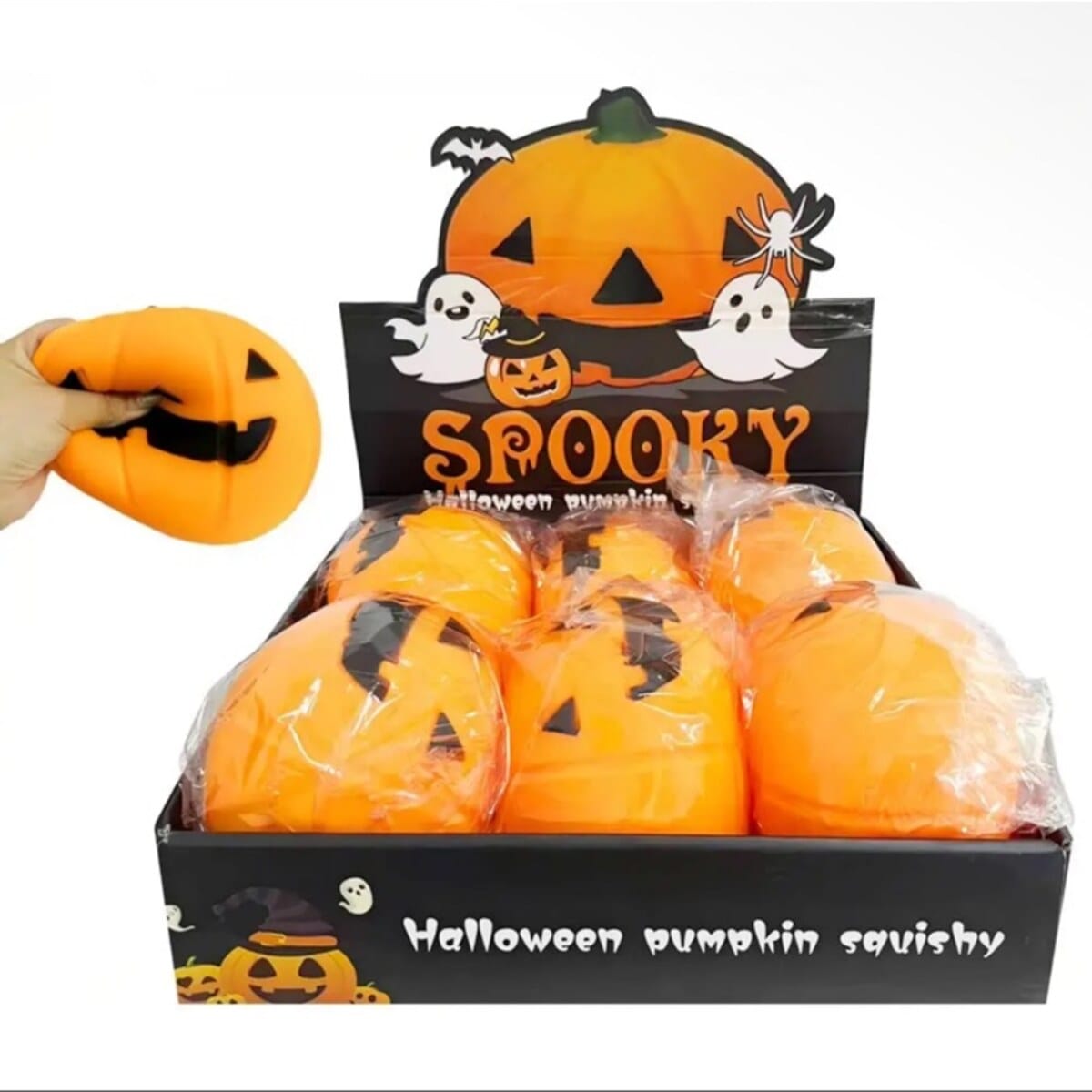 Jumbo Halloween Pumpkin Squeeze Squishy Stress Relief Toy