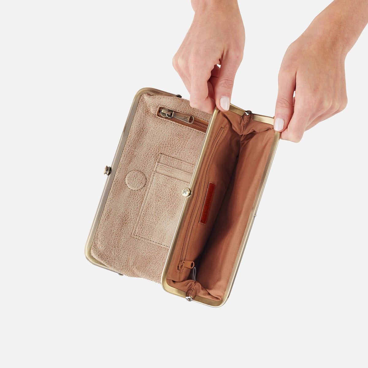 Hobo Lauren Clutch-Wallet in Metallic Leather - Gold Leaf - Little Miss Muffin Children & Home