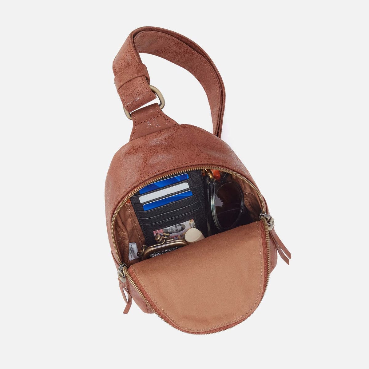 Hobo Fern Sling in Smooth Leather with Multi Stitch - Burnished Saddle - Little Miss Muffin Children & Home