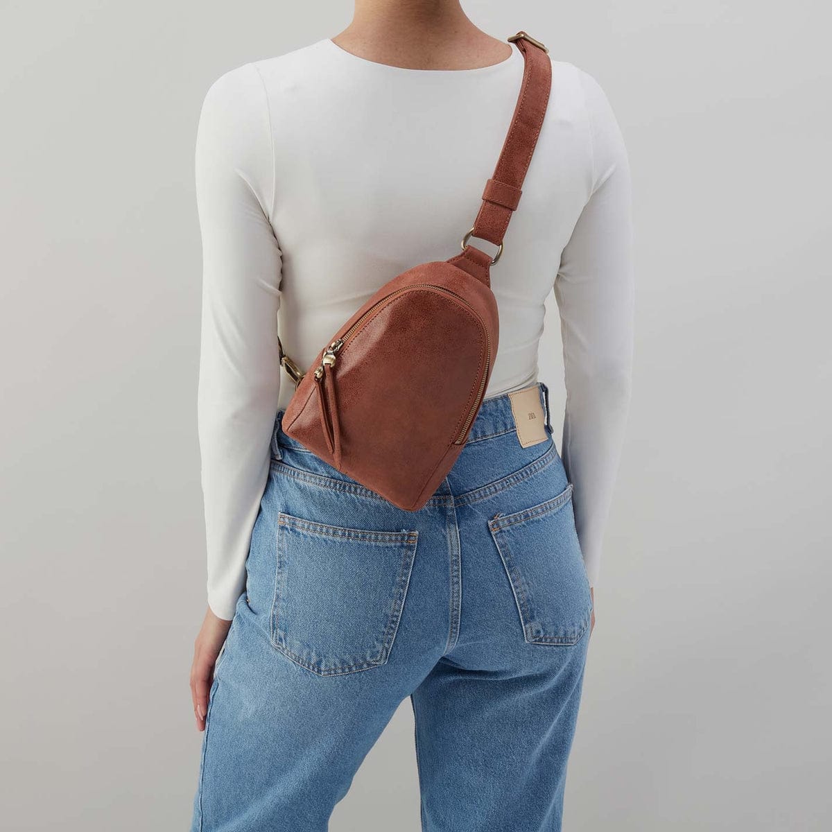 Hobo Fern Sling in Smooth Leather with Multi Stitch - Burnished Saddle - Little Miss Muffin Children & Home