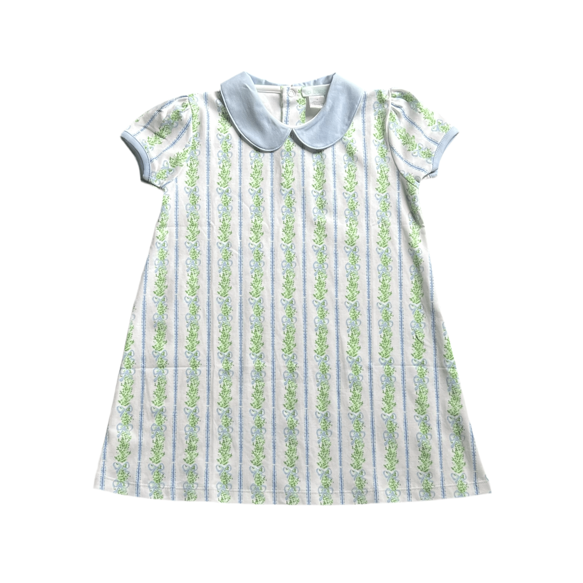 Lulu Bebe Lulu Bebe Blue Bow Reese Pima Aline Dress - Little Miss Muffin Children & Home