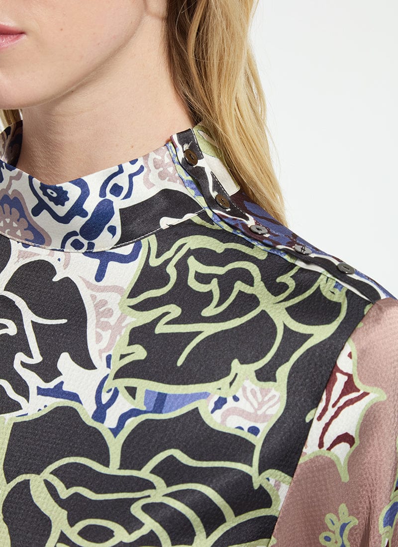 Seraphina Mock Neck Blouse in Antique Garden