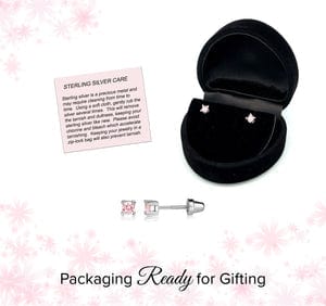Cherished Moments Cherished Moments Sterling Silver Pink CZ Stud Earrings - Little Miss Muffin Children & Home