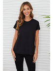 Back Seem Short Sleeve Tee in Black