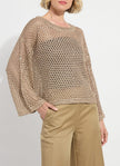 Bailey Slouchy Net Mesh Knit Top in Raw Umber