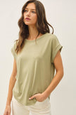 Be Cool Bamboo Modal Dolman Cap Sleeve T-Shirt in Sage - Little Miss Muffin Children & Home