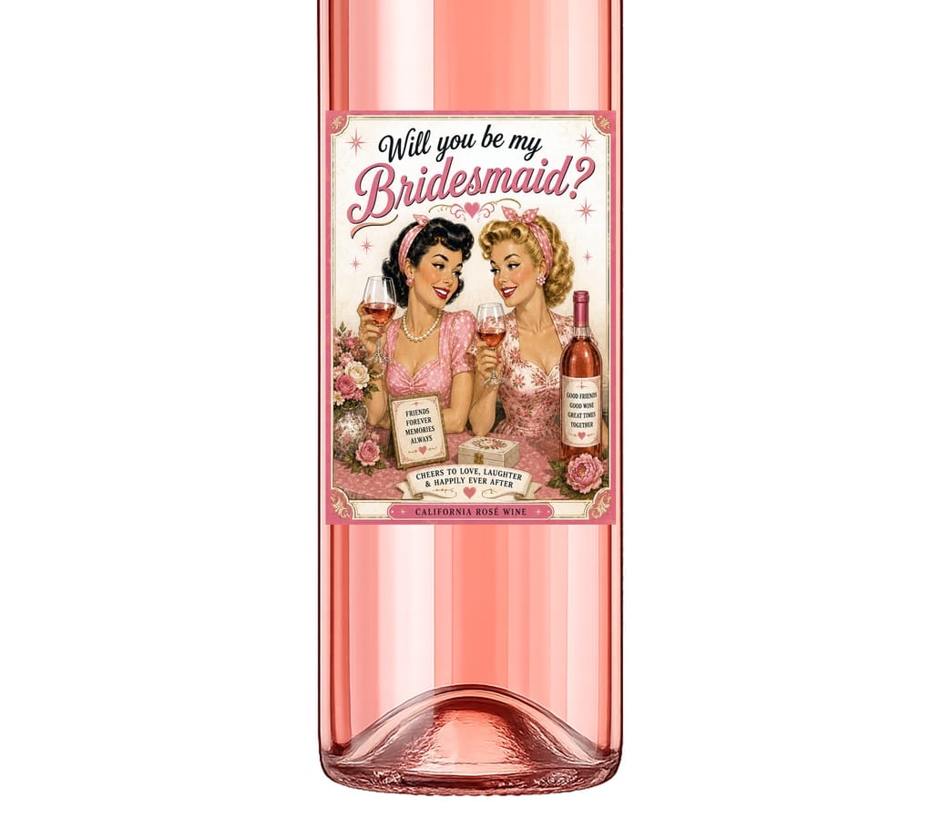Sassy Vine Will You Be My Bridesmaid Wine Label