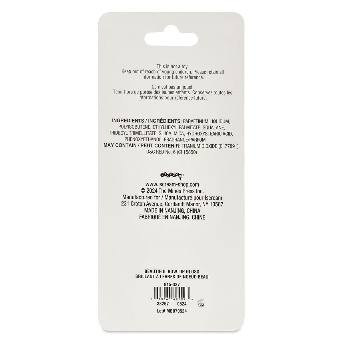 iScream iScream Beautiful Bows Lip Gloss - Little Miss Muffin Children & Home