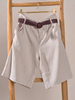 Belted Linen Blend Bermuda Shorts