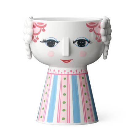 Bjørn Wiinblad Eva Pink 3.7" Ceramic 3D Candle Holder