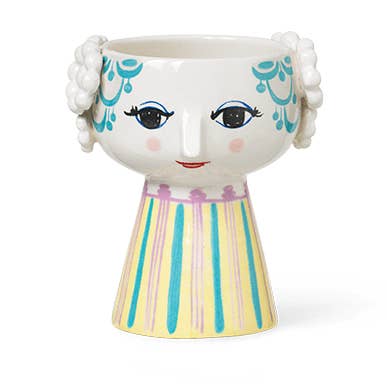 Bjørn Wiinblad Eva Yellow 3.7" Ceramic 3D Candle Holder