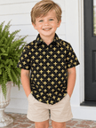 Black & Gold FDL Boy's Button Down Shirt