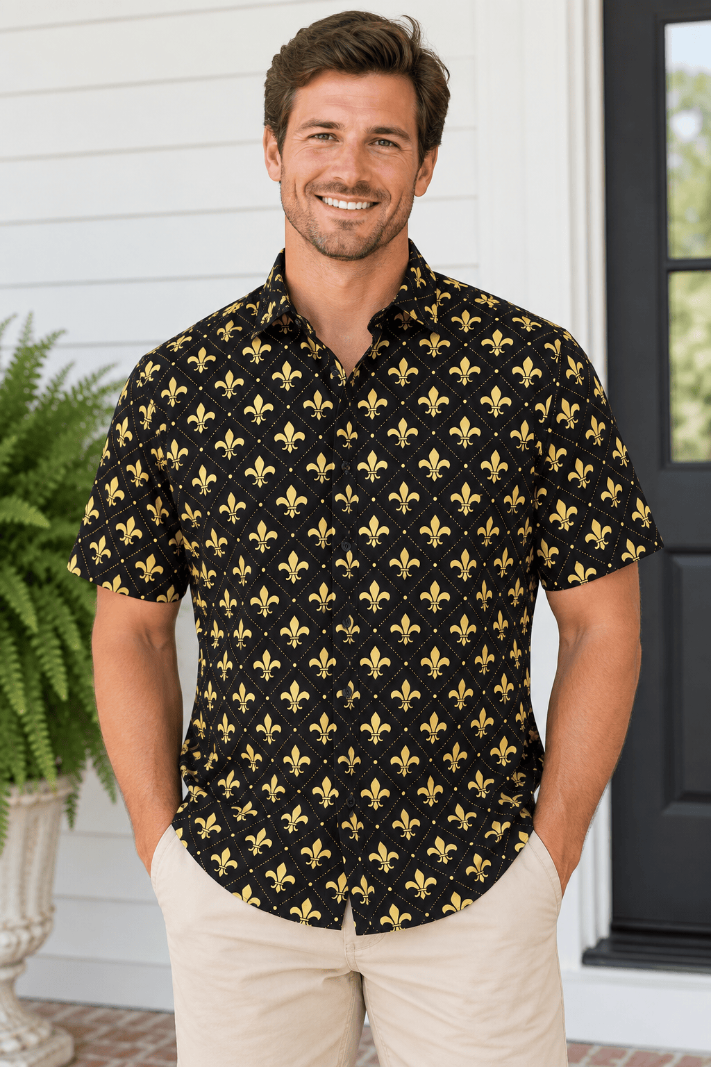Black & Gold FDL Men's Button Down Shirt