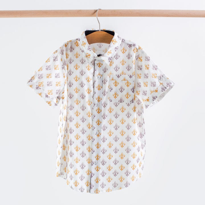 Black & Gold FDL Short Sleeve Collared Shirt