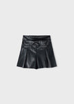 Girls black leather shorts 