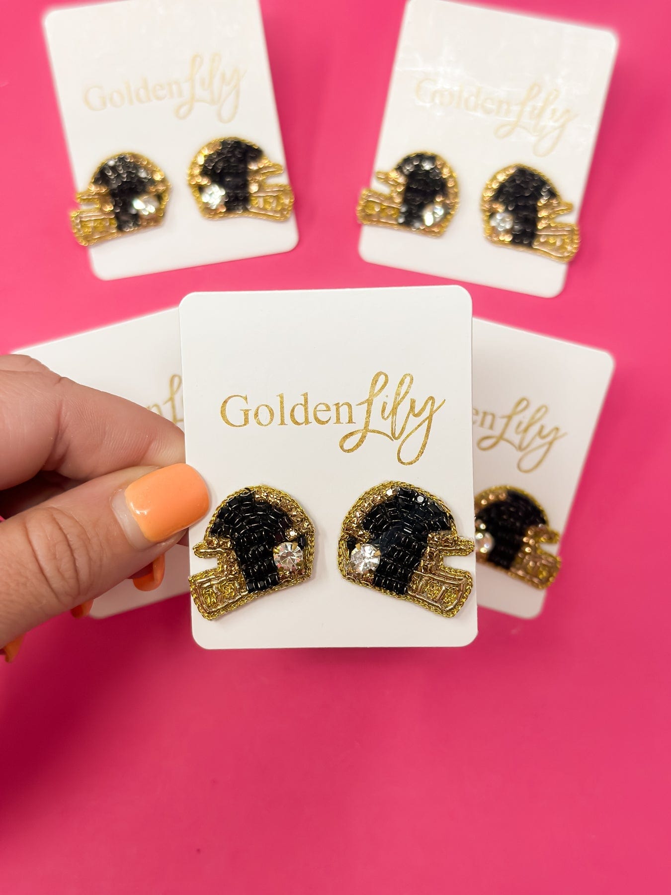 Golden Lily Golden Lily Helmet Stud Earrings - Little Miss Muffin Children & Home