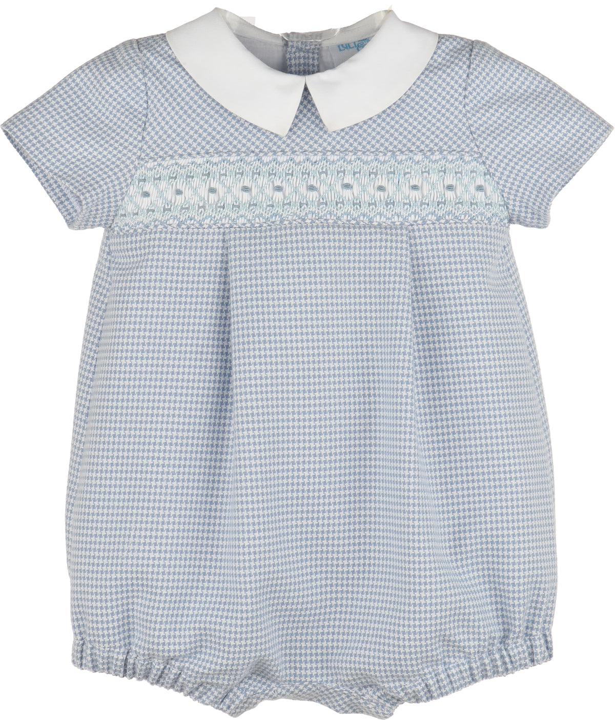 Blue Checks Smock Boy Bubble