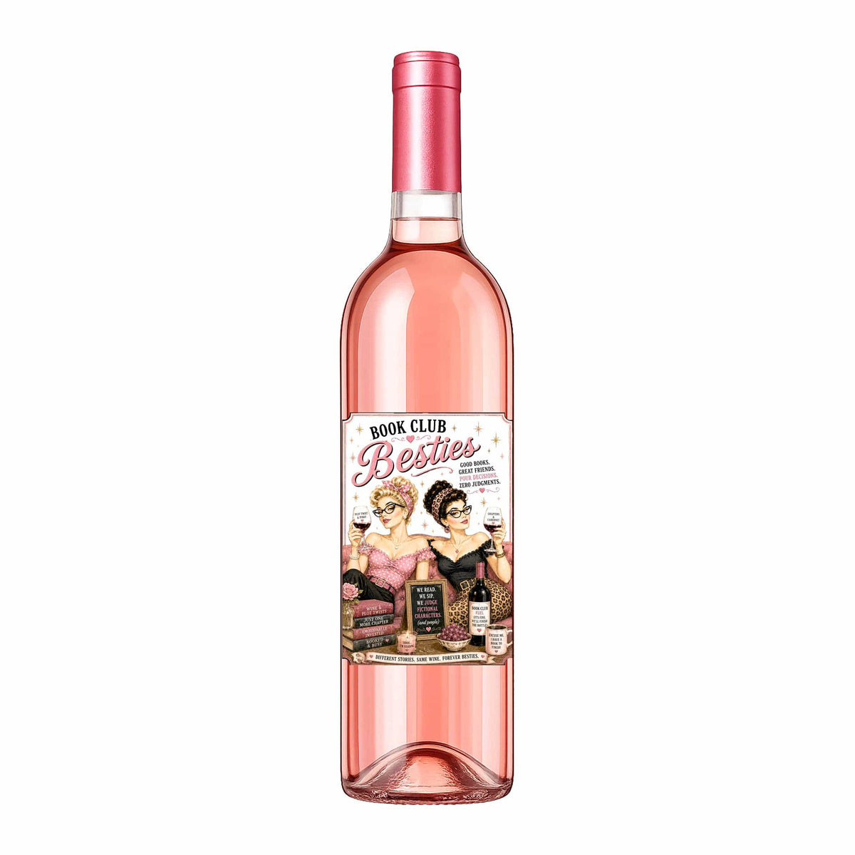 Sassy Vine Book Club Besties Wine Label