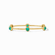 Milano Luxe Bangle with Iridescent Emerald Green Stones