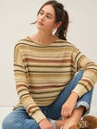 Breezy Knit Multi Striped Long Sleeve Sweater