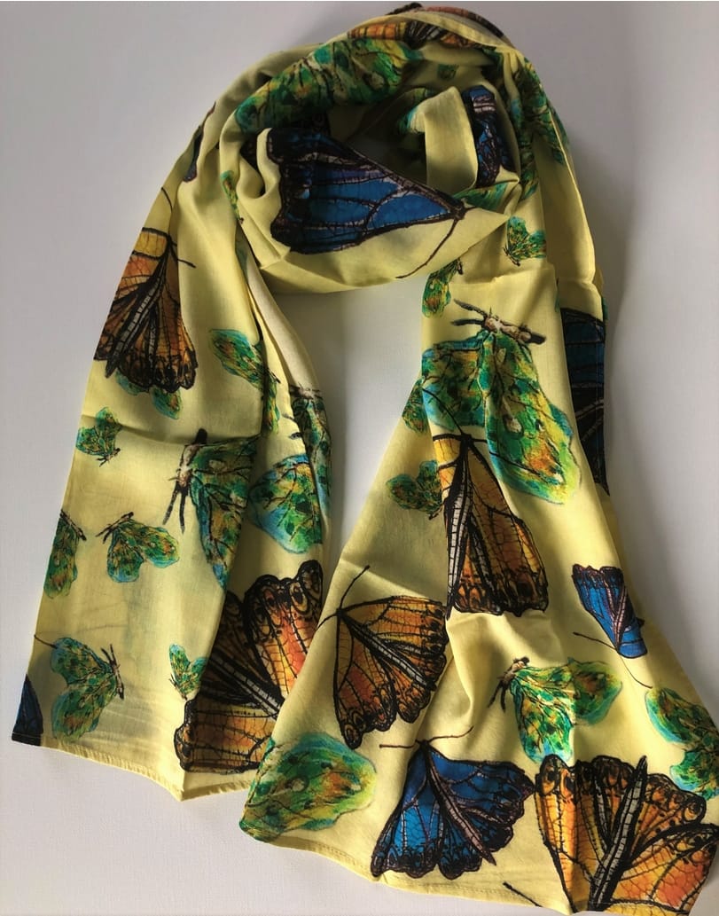 Butterfly Creation Cotton Scarf