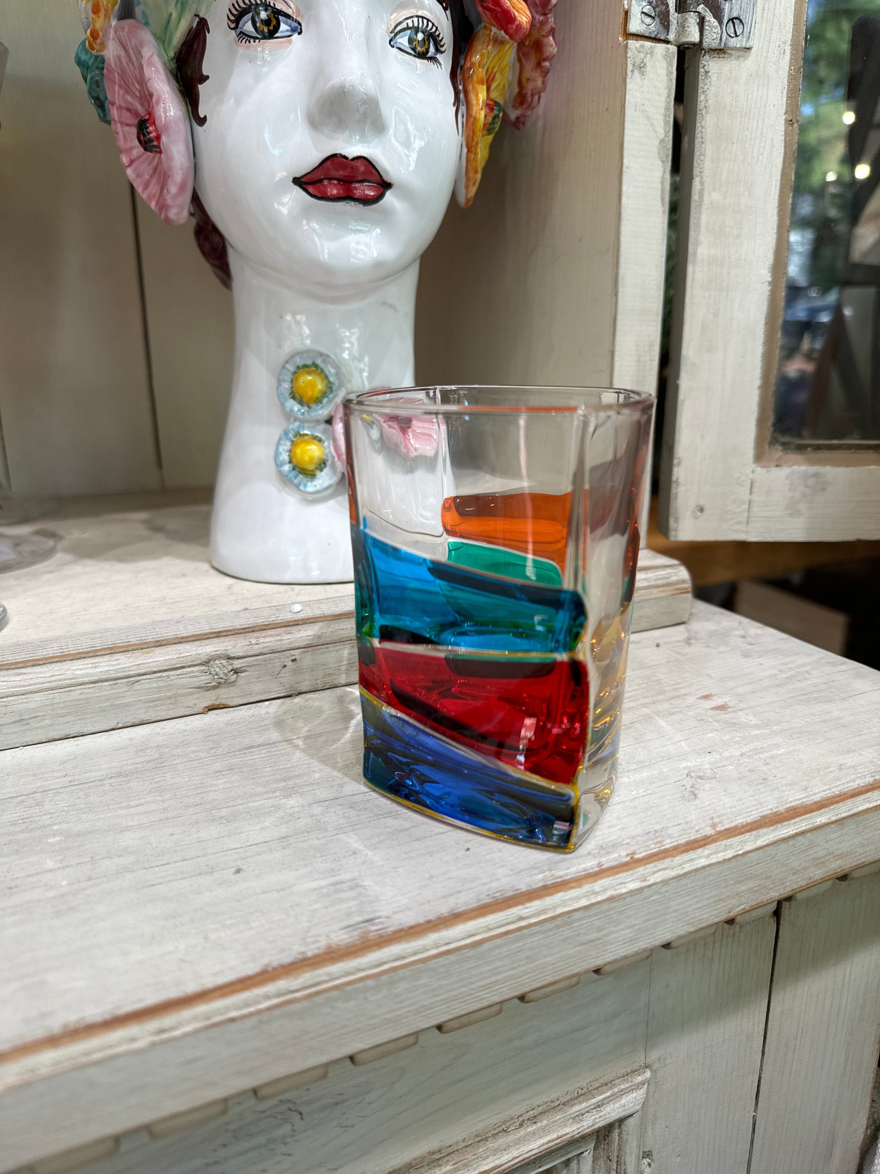 Gage Gage Ibiza Double Old Fashion Whiskey Glass, Primary Colors, Sold Individually - Little Miss Muffin Children & Home