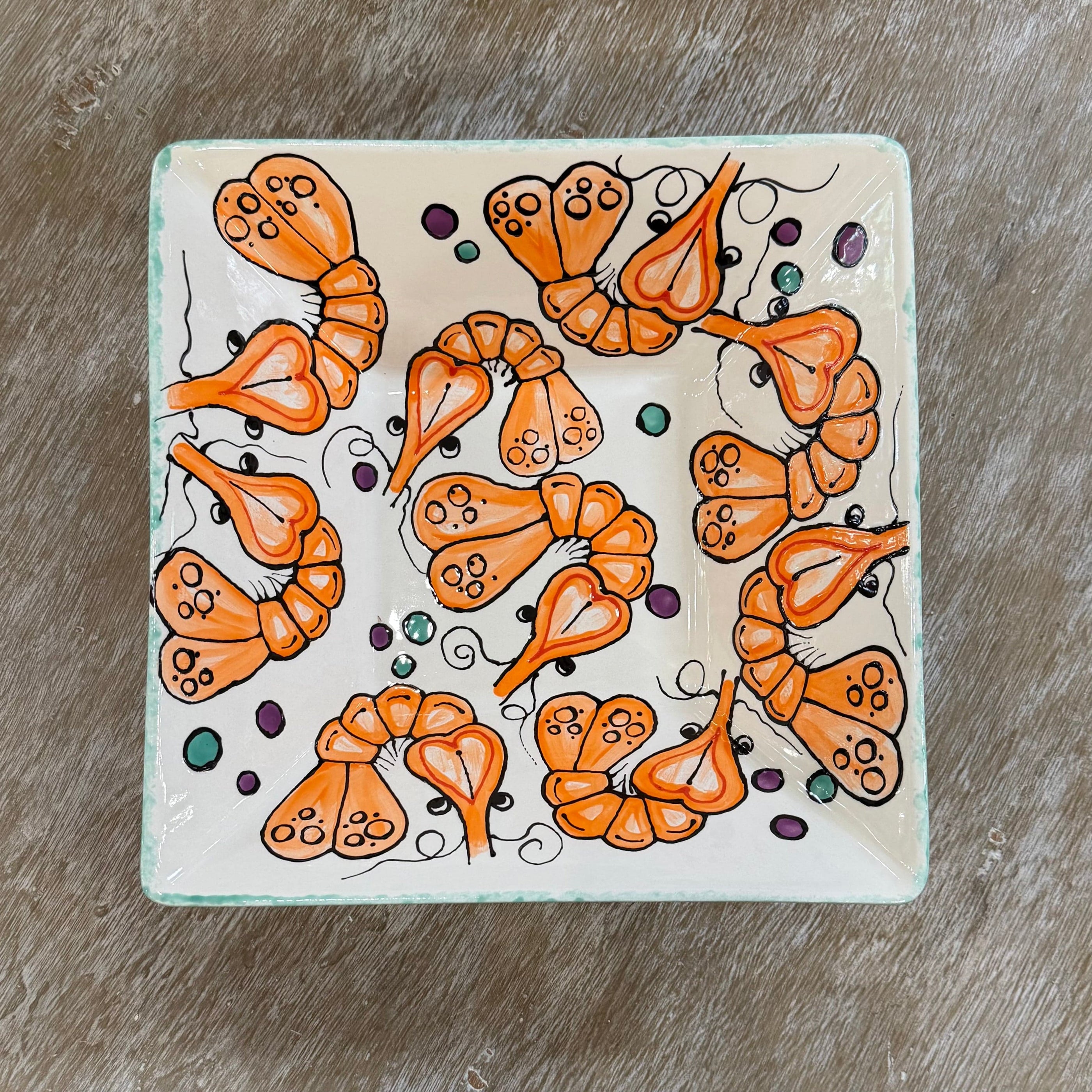 Boiled Shrimp Large Square Bowl