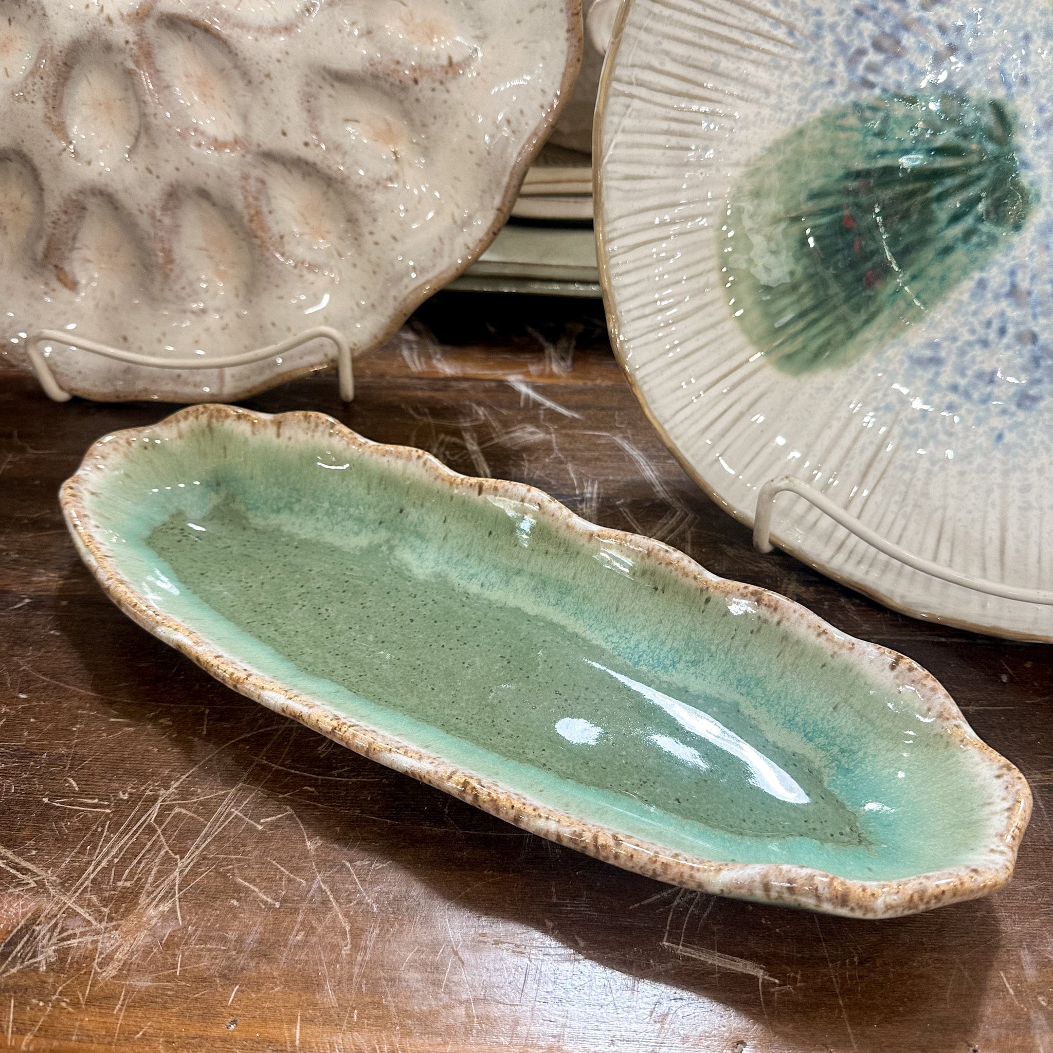 Matcha Leaf Flirty Edge Olive Dish