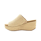 Volatile Canteen Metallic Braided Fabric Wedge Sandals in Natural