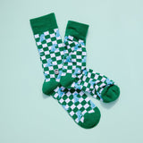 Bonfolk Bonfolk Green Wave Checker Socks - Little Miss Muffin Children & Home