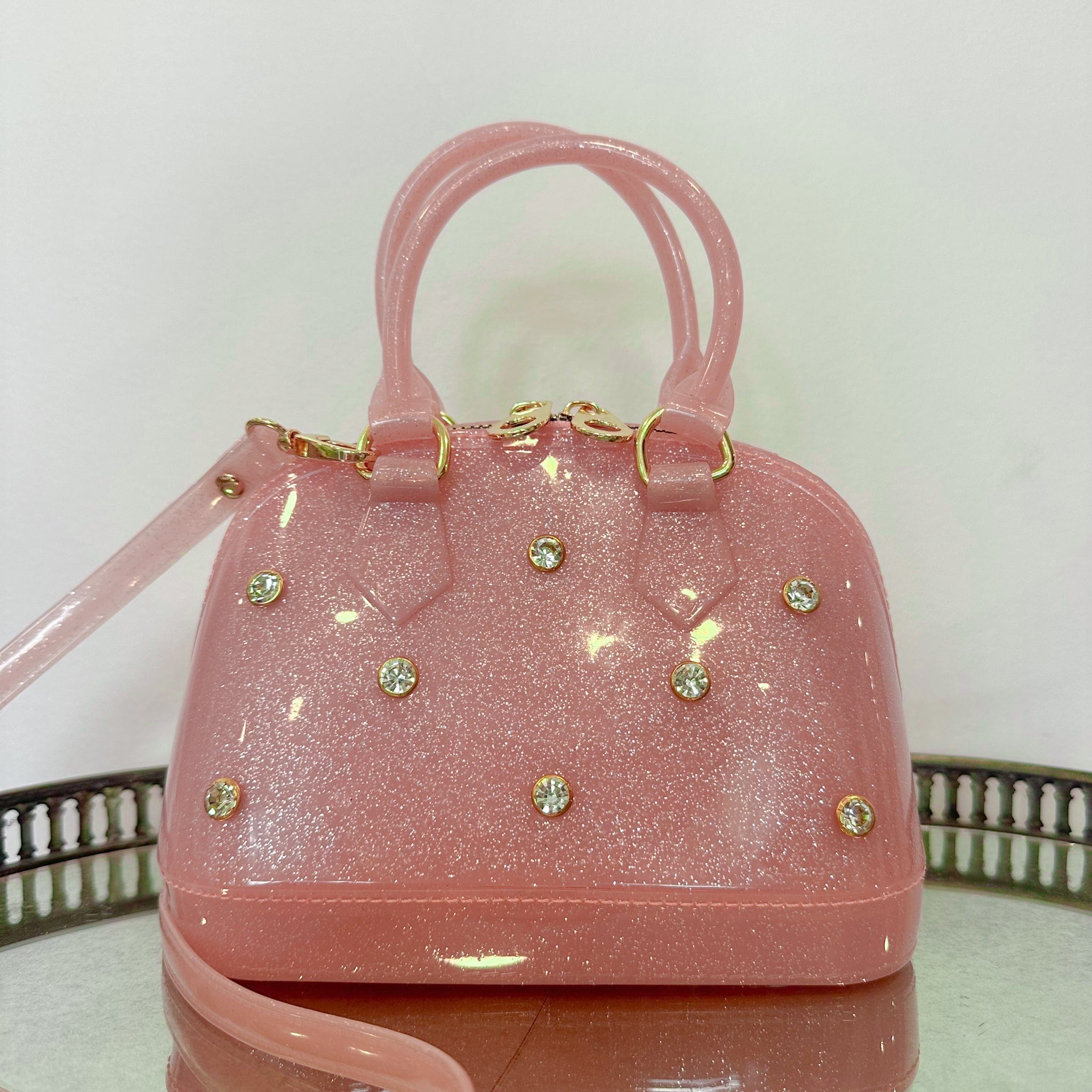 Carrying Kind Light Pink Sparkle Cate Handbag with Rhinestones - Little Miss Muffin Children & Home