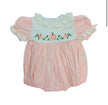 Isla Pink Hand Embroidered Pumpkin Ruffle Collared Bubble