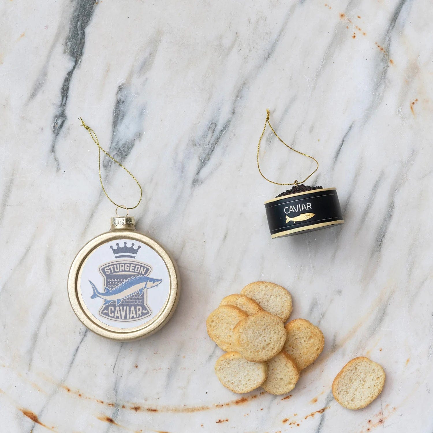 Creative Co-Op Creative Co-op Glass "Sturgeon Caviar" Can Ornament - Little Miss Muffin Children & Home