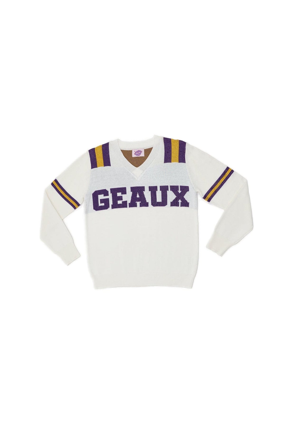 Sparkle City Women's White GEAUX Sparkle Jersey Sweater