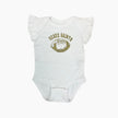 Whereable Art Geaux Saints Flutter Onesie in White - Little Miss Muffin Children & Home