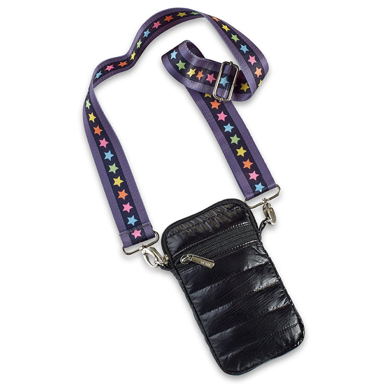 Top Trenz Top Trenz Black Puffer Crossbody Cell Phone Bag with Multi Star Strap - Little Miss Muffin Children & Home