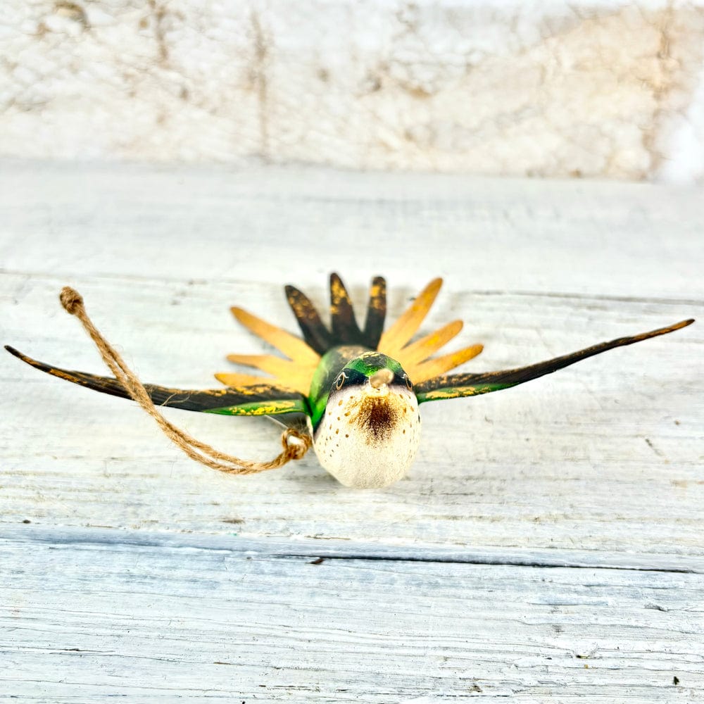 180 Degrees 180 Degrees 7"-8" Hand Carved Wood Hummingbird Ornament, 4 Styles Available - Little Miss Muffin Children & Home
