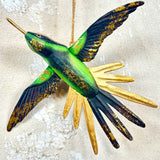 180 Degrees 7"-8" Hand Carved Wood Hummingbird Ornament, 4 Styles Available