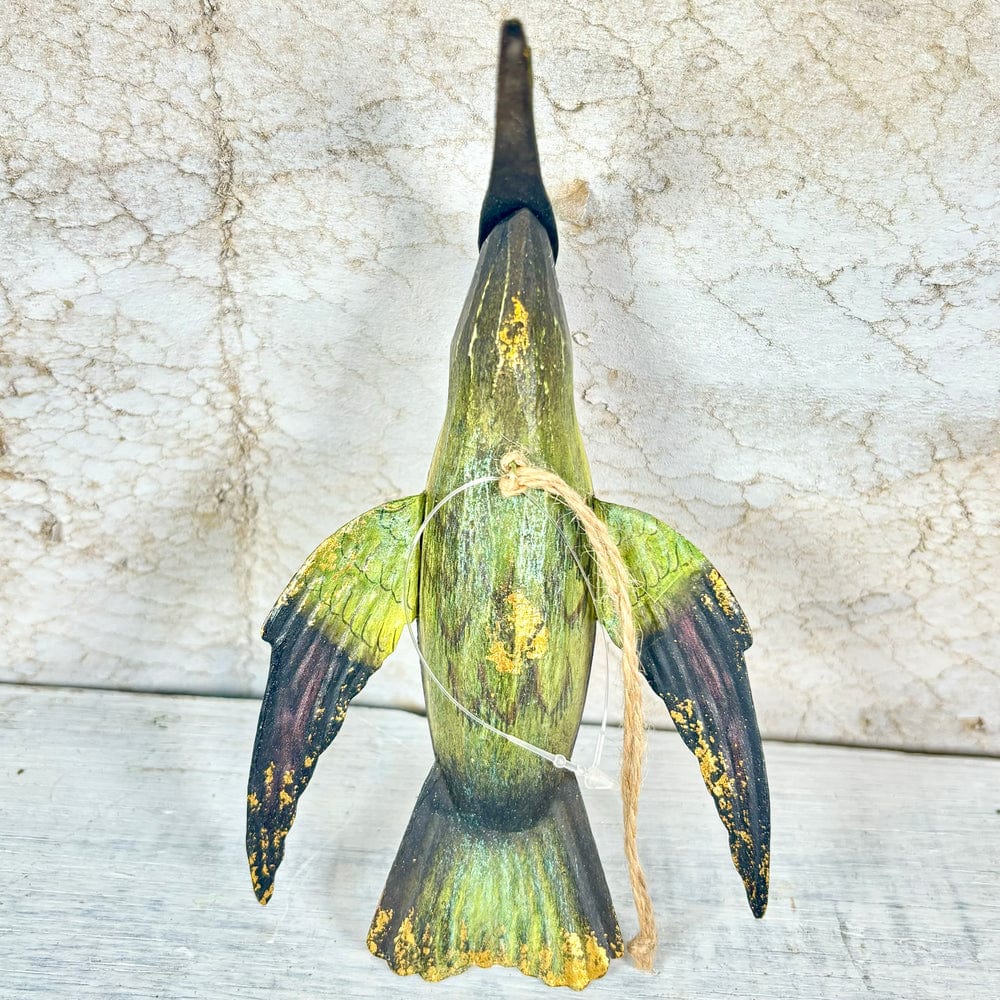 180 Degrees 180 Degrees 7"-8" Hand Carved Wood Hummingbird Ornament, 4 Styles Available - Little Miss Muffin Children & Home