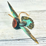 180 Degrees 7"-8" Hand Carved Wood Hummingbird Ornament, 4 Styles Available