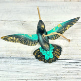 180 Degrees 7"-8" Hand Carved Wood Hummingbird Ornament, 4 Styles Available