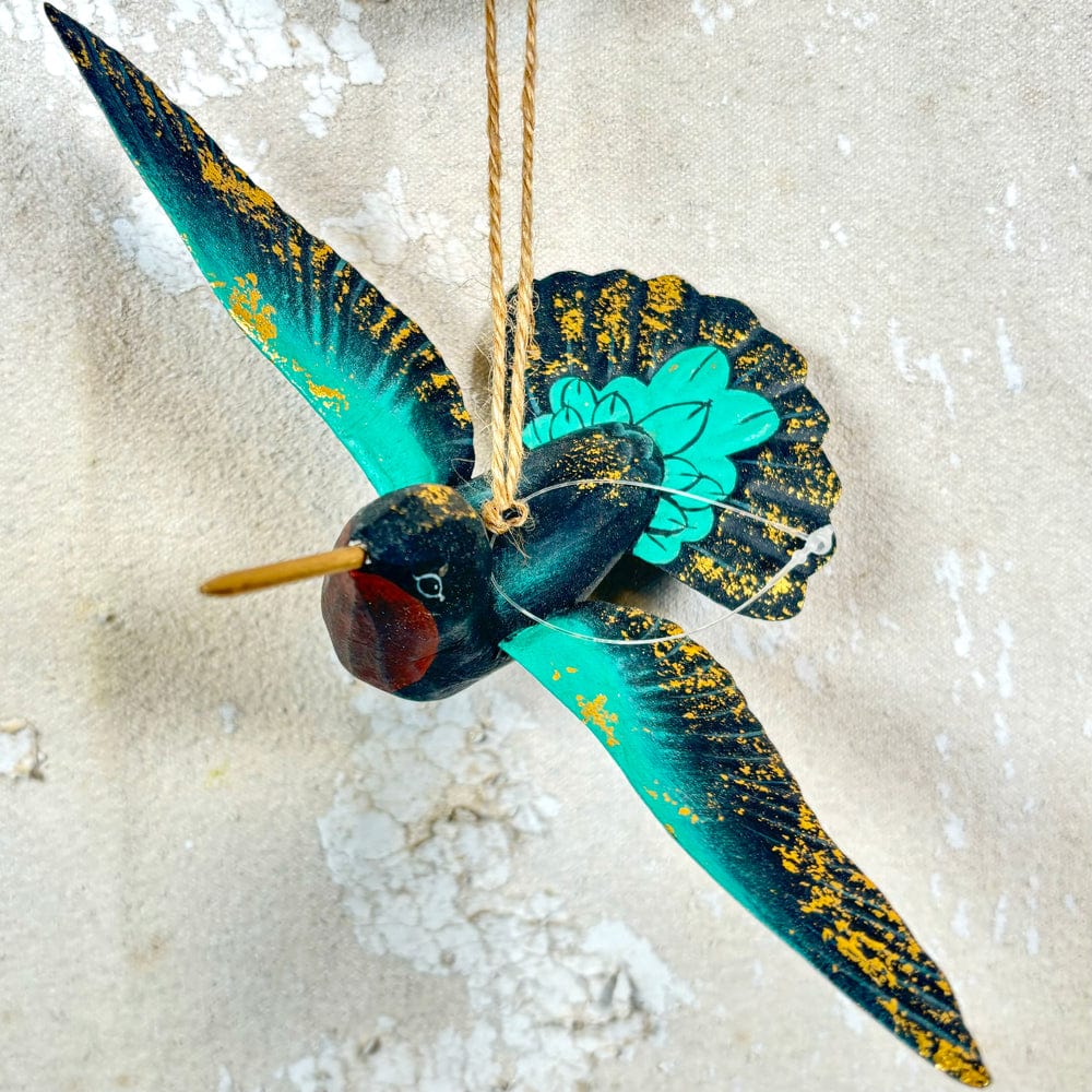 180 Degrees 180 Degrees 7"-8" Hand Carved Wood Hummingbird Ornament, 4 Styles Available - Little Miss Muffin Children & Home