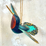 180 Degrees 7"-8" Hand Carved Wood Hummingbird Ornament, 4 Styles Available