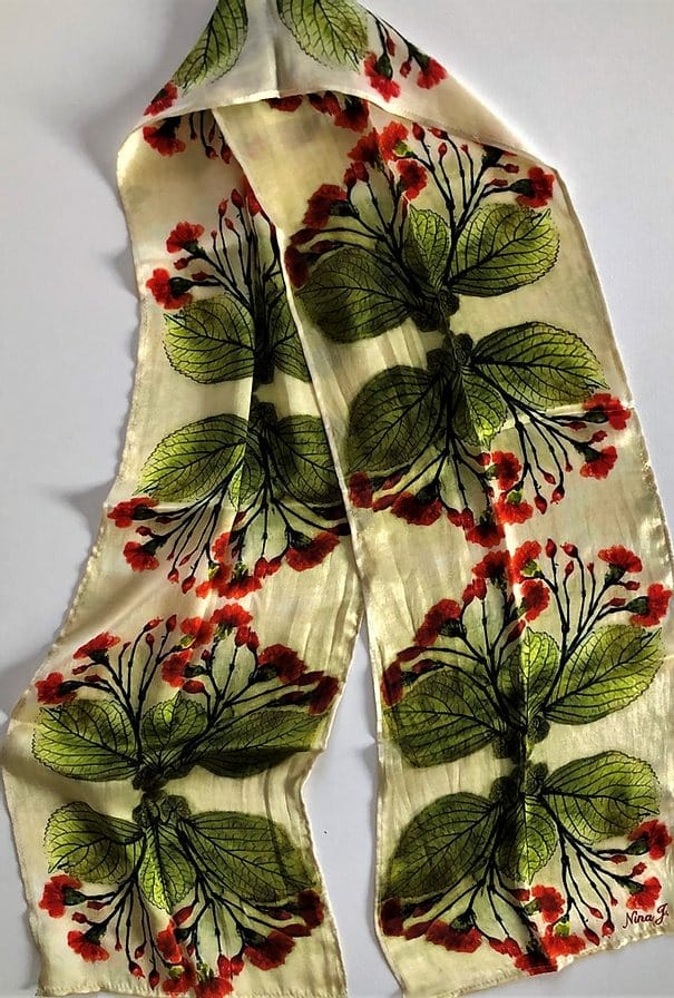 Scarlet Carnation Silk Scarf